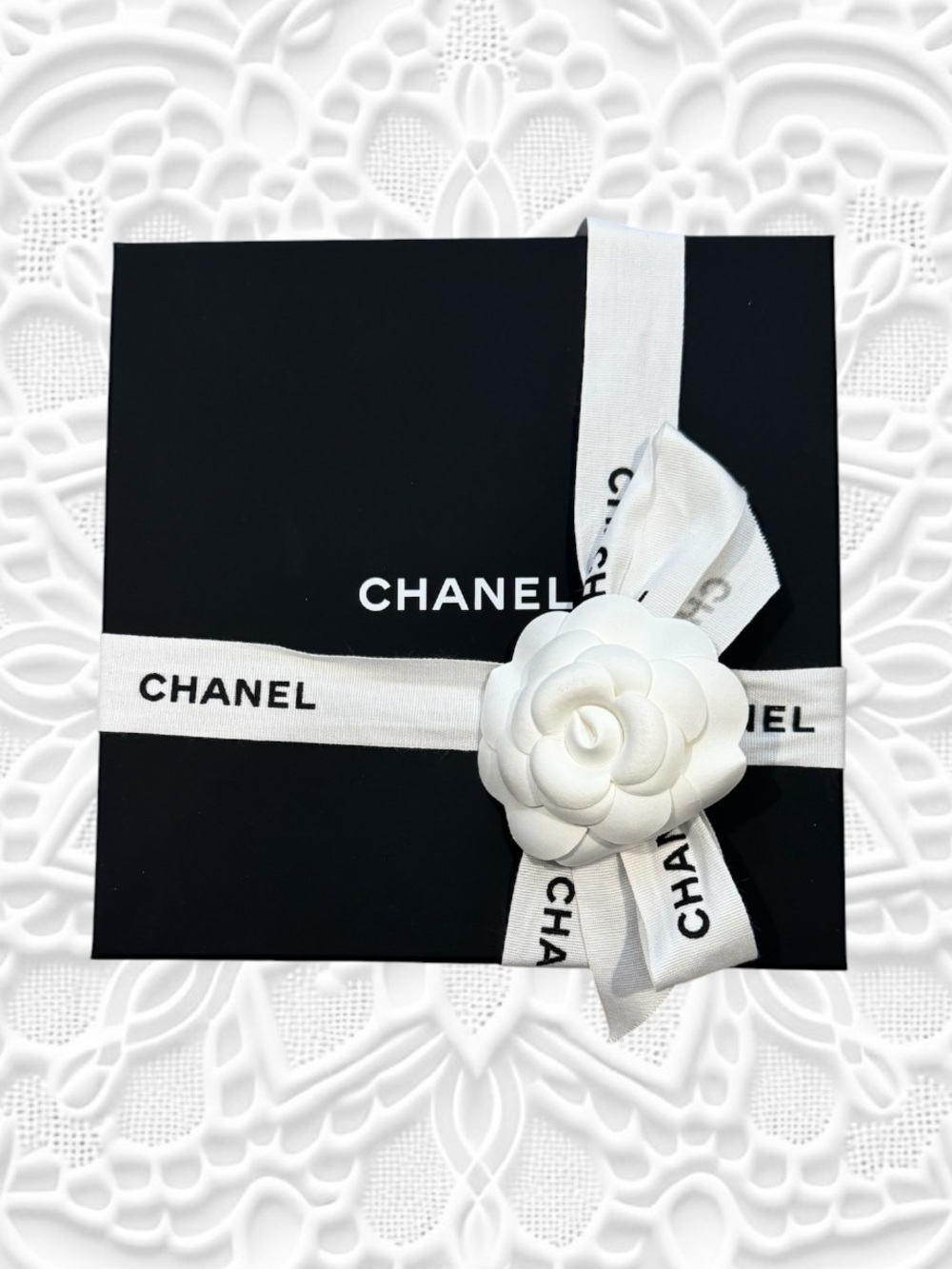 CHANEL Black Square Box 7X7X3"